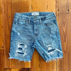 Abercrombie Kids Distressed Denim Bermuda Shorts 11/12